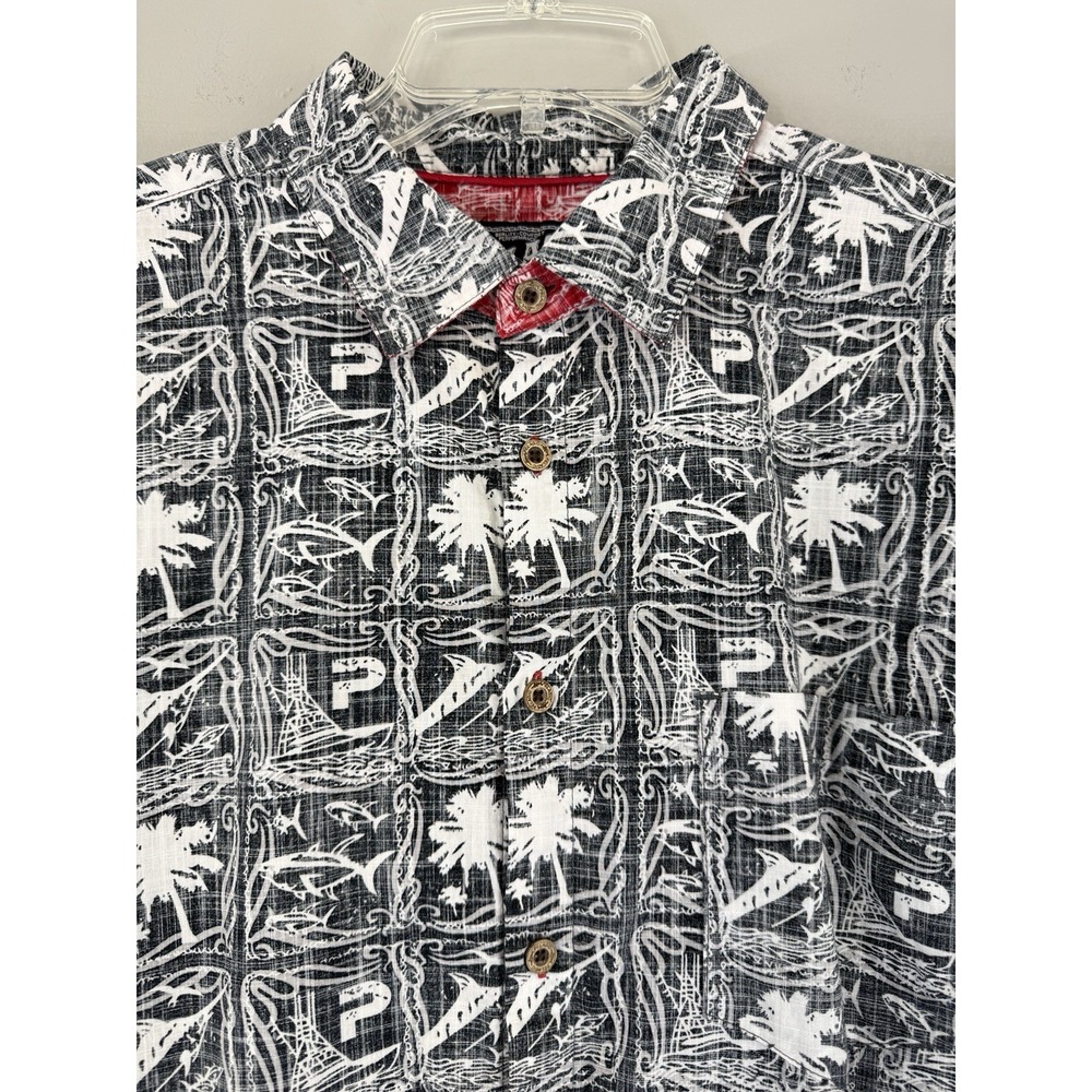 Pelagic Fishing Co Shirt Men's XL Tribal Hawaiian Reverse Print Sailfish